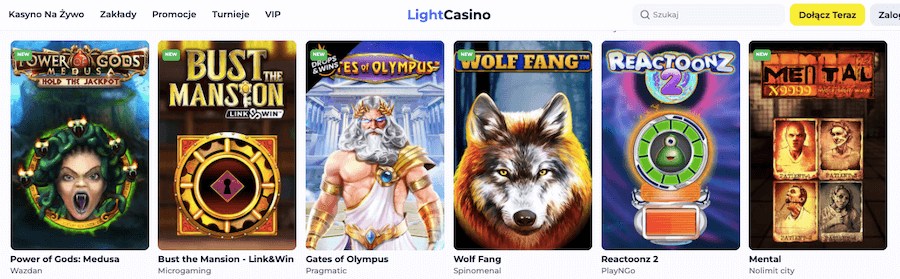 Sloty w Light Casino