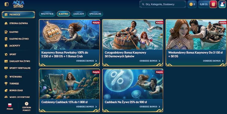 Promocje Aquaspins podczas testu