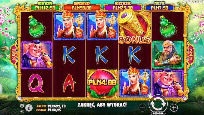 Monkey Warrior slot od Pragmatic Play grafika Monkey Warrior slot od Pragmatic Play grafika